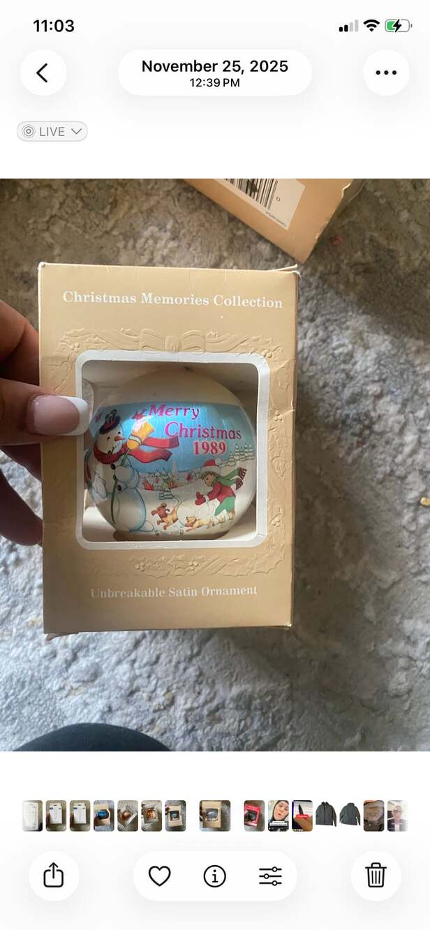 1986 Christmas Ornament Memories Collection Satin Snowman Children USA Vintage
